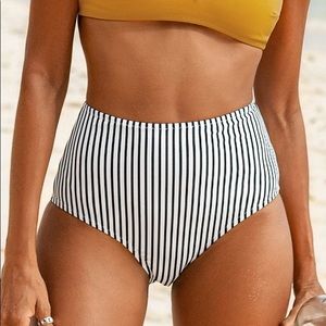 Striped High Waisted Bikini Bottom size XS